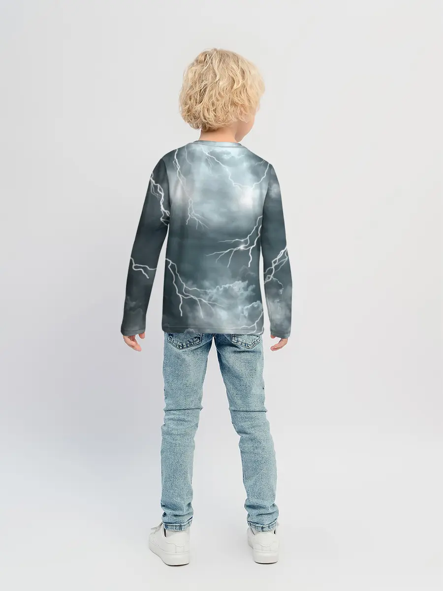 Детский лонгслив / Грозовой кошак.