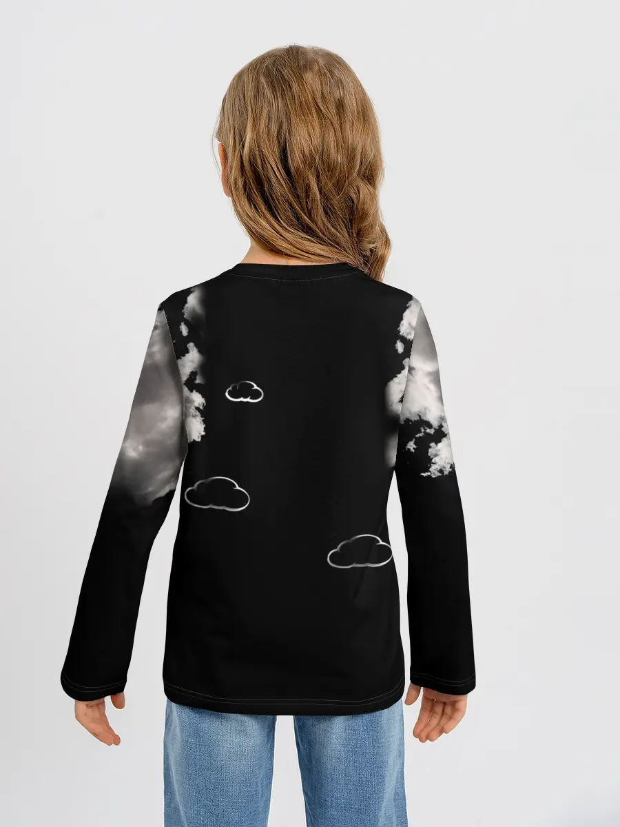 Детский лонгслив / Грозовой, кошак