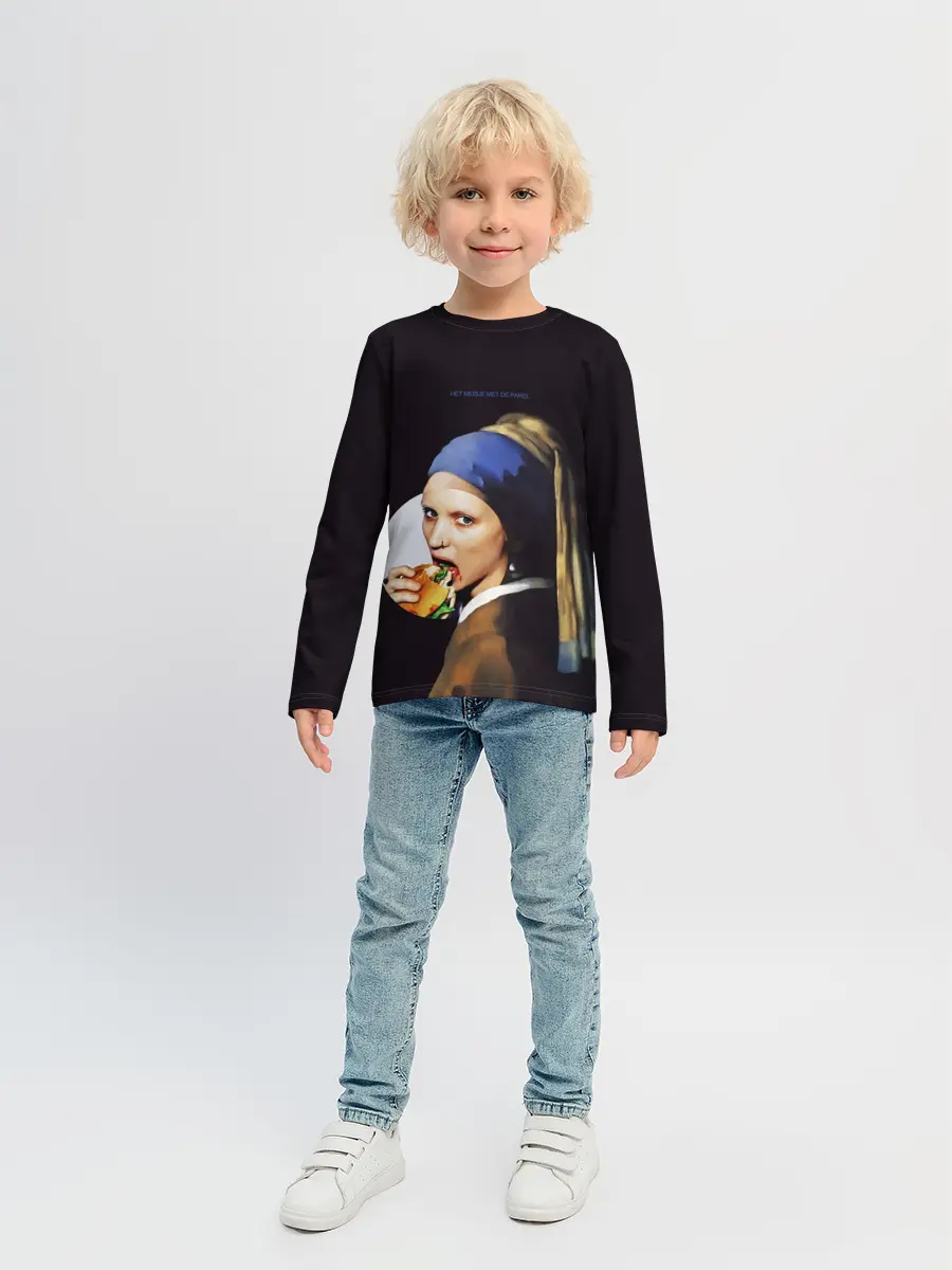 Детский лонгслив / Het meisje met de parel