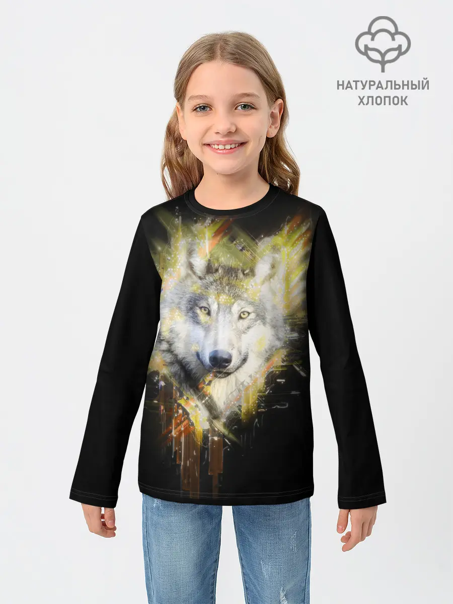 Детский лонгслив / Волчий тотем