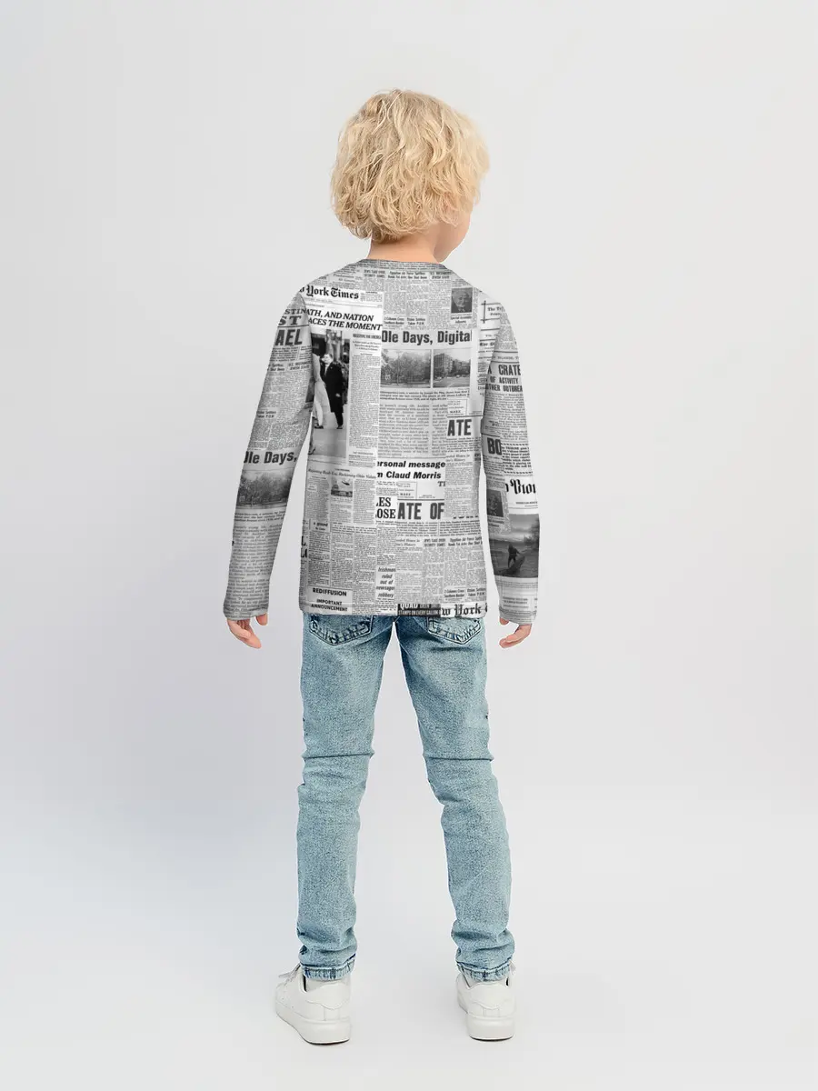 Детский лонгслив / Газета Newspaper