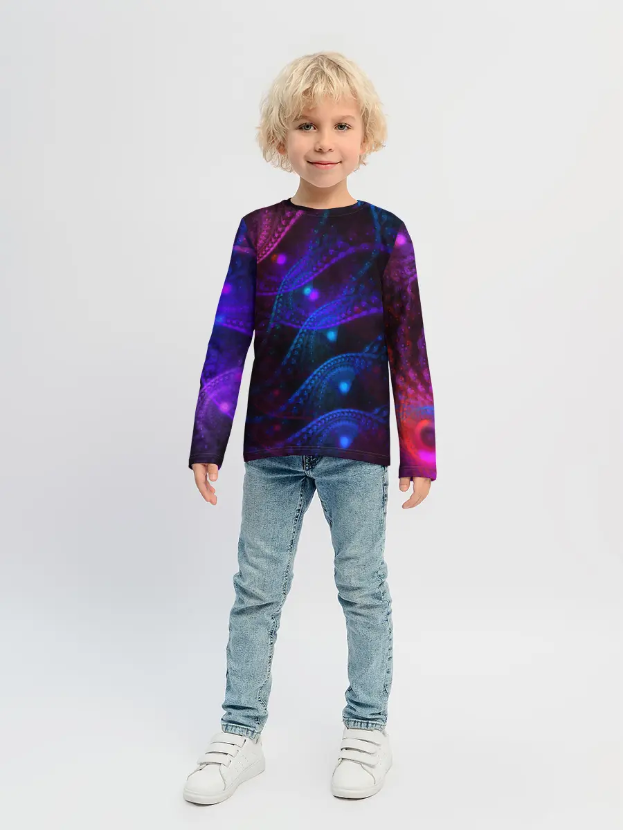 Детский лонгслив / NEON FRACTAL