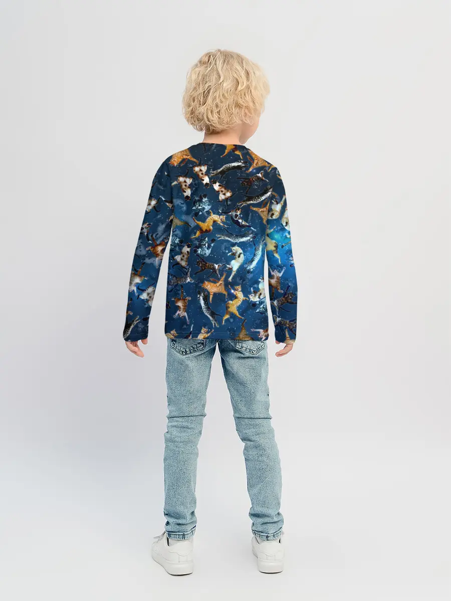 Детский лонгслив / Космические коты