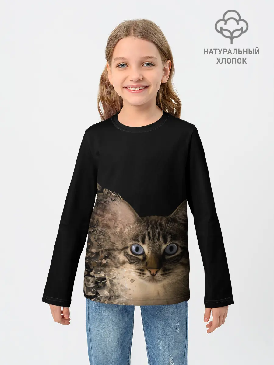 Детский лонгслив / Disintegrating Cat