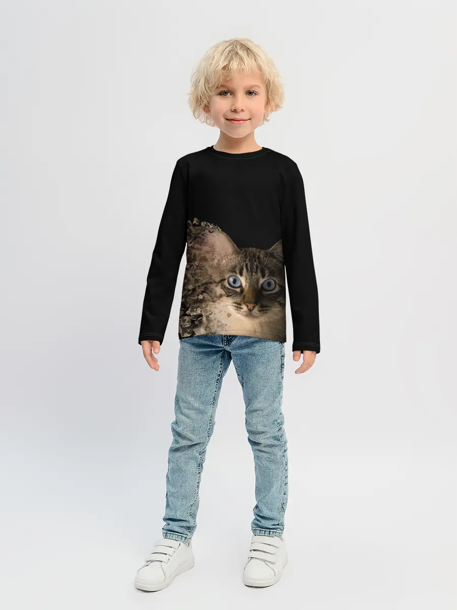 Детский лонгслив / Disintegrating Cat
