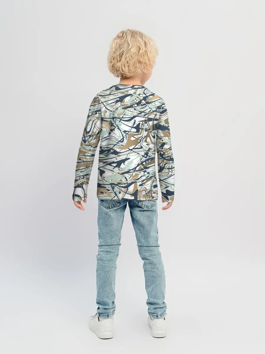 Детский лонгслив / Узор красками