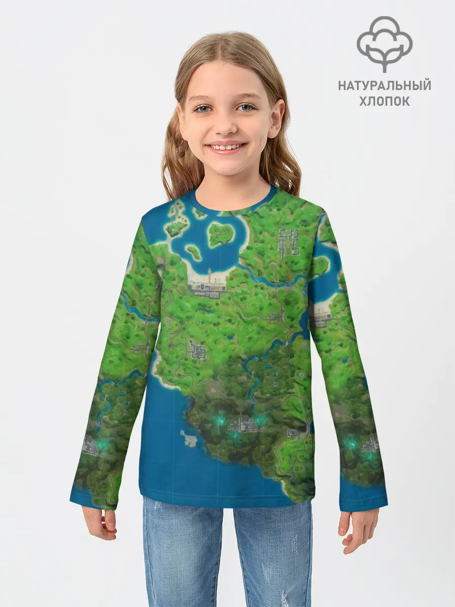 Детский лонгслив / Fortnite карта