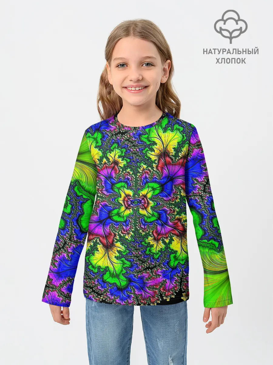 Детский лонгслив / НЕОНОВЫЙ ЦВЕТОК
