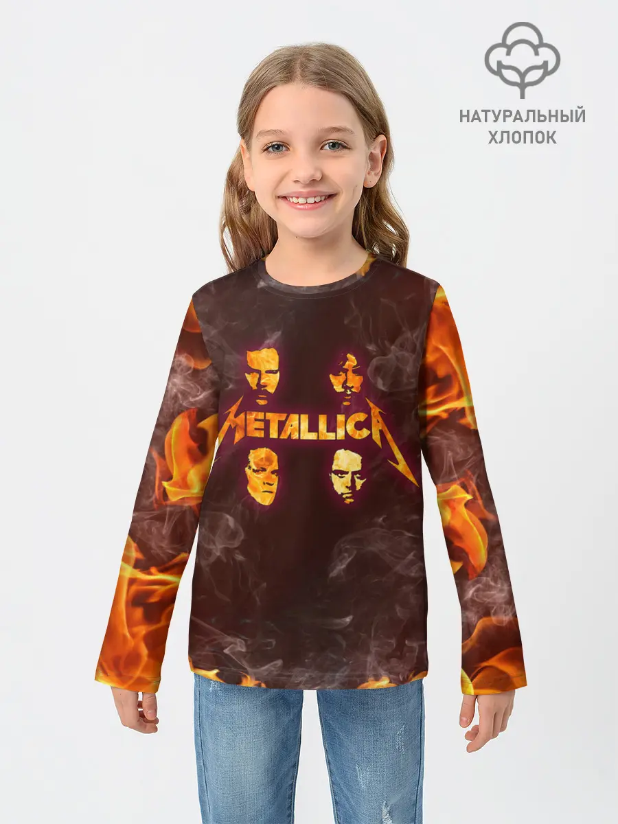 Детский лонгслив / Metallica | Fire Rock