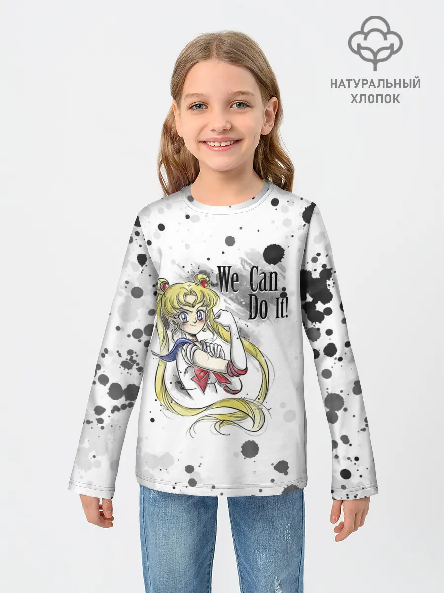 Детский лонгслив / Sailor Moon. We can do it!