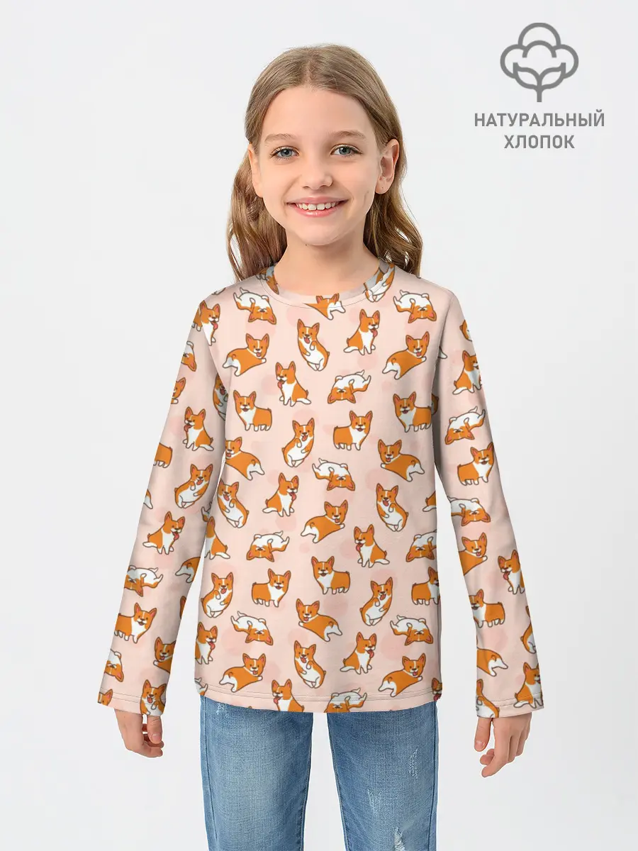 Детский лонгслив / Корги