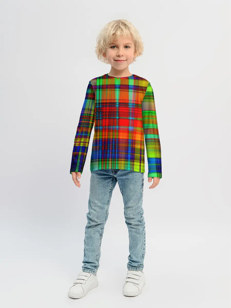Детский лонгслив / Радужная сетка