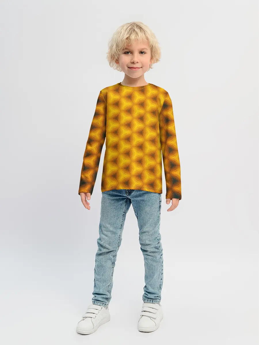 Детский лонгслив / Синие соты