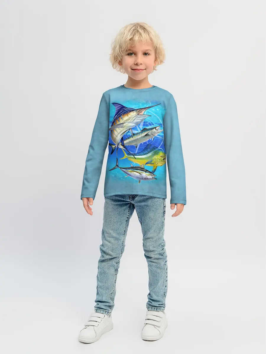 Детский лонгслив / Marlin and other fish