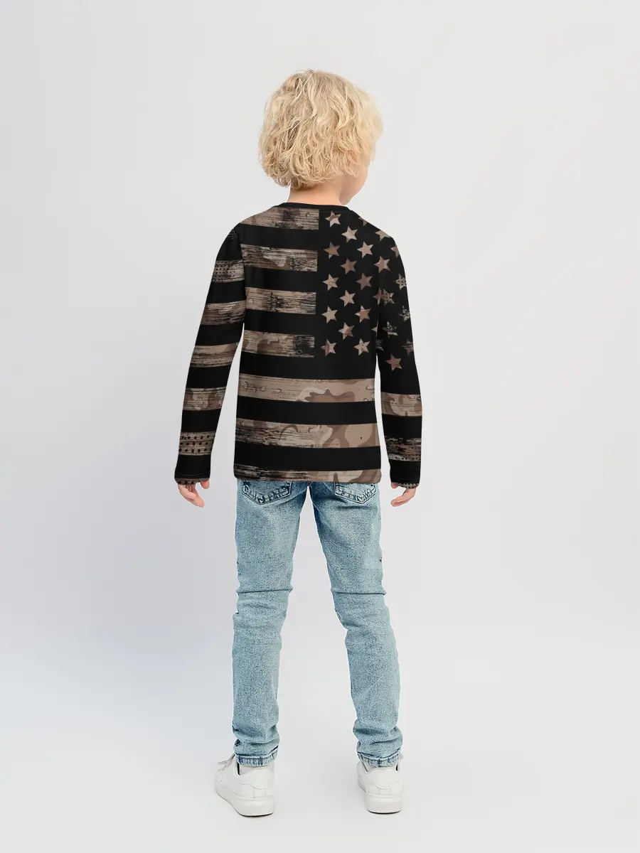 Детский лонгслив / American Flag Camo