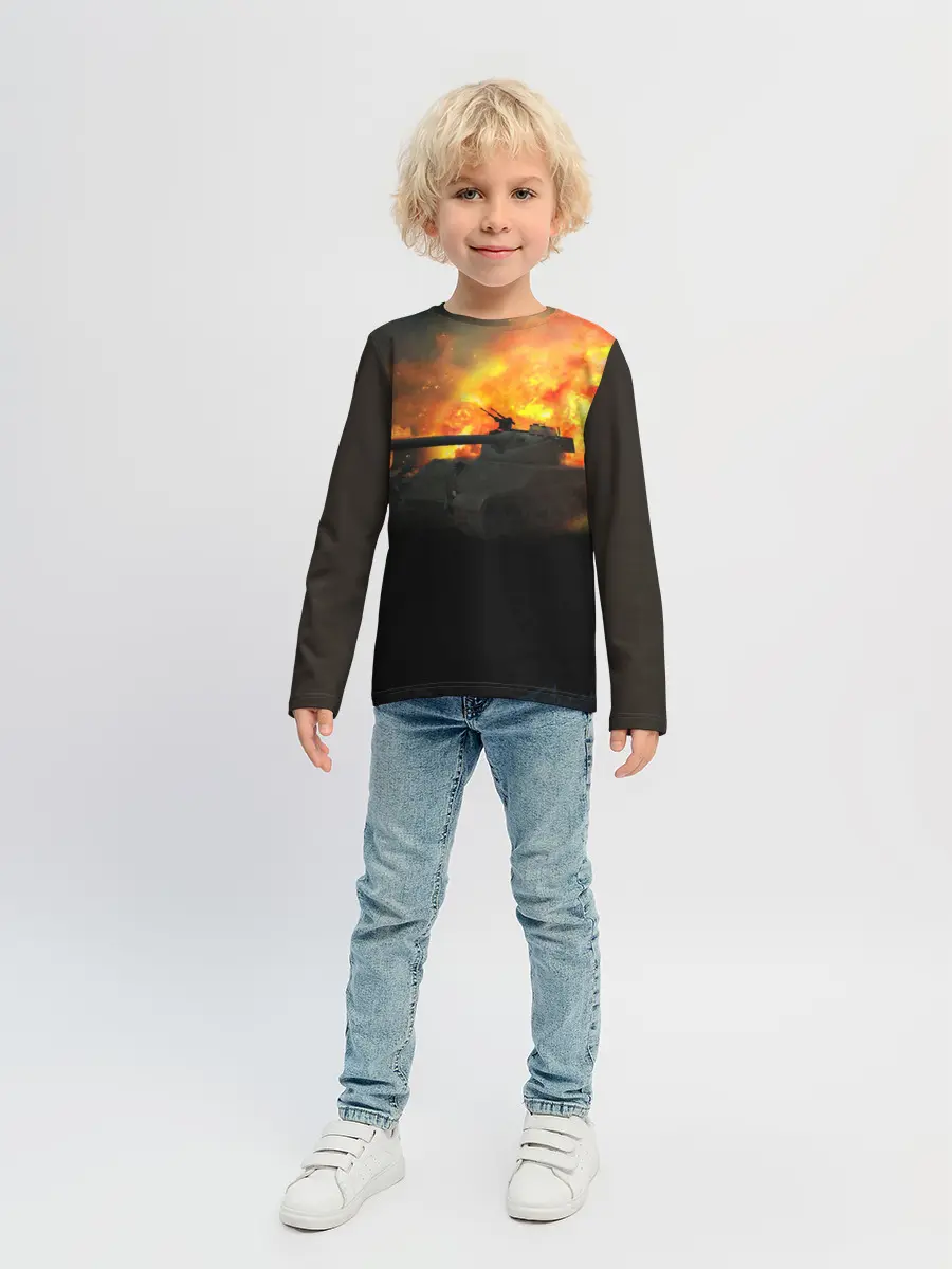 Детский лонгслив / ТАНК В ОГНЕ