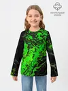 Детский лонгслив / Тёмные зеленые краски