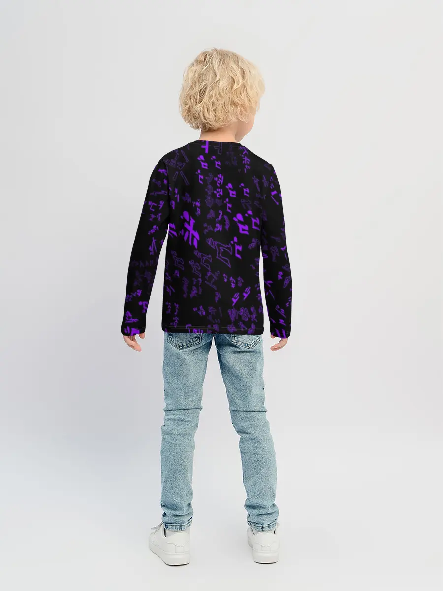 Детский лонгслив / [JJBA] Menacing Pattern purple