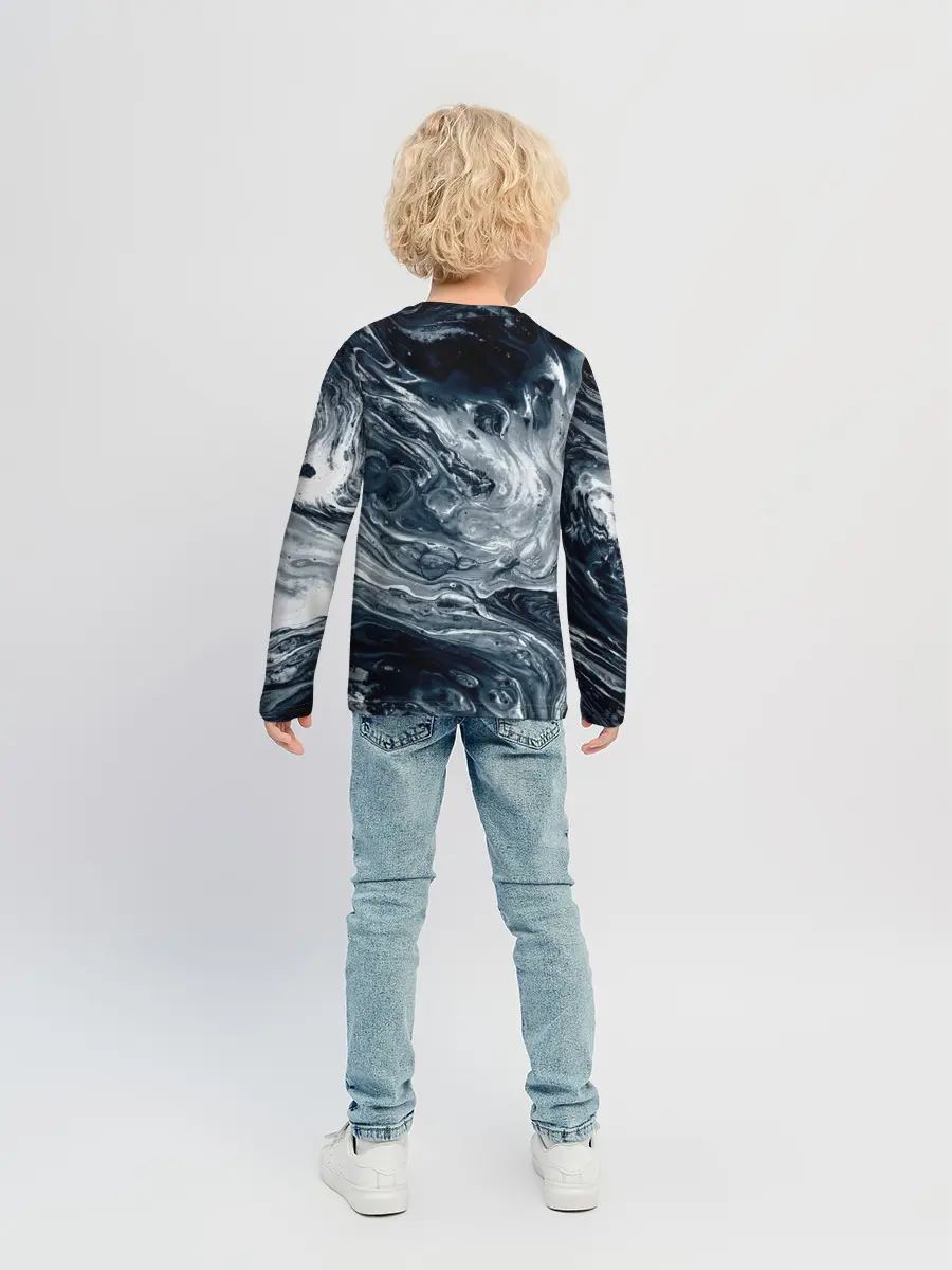 Детский лонгслив / Темные холодные краски