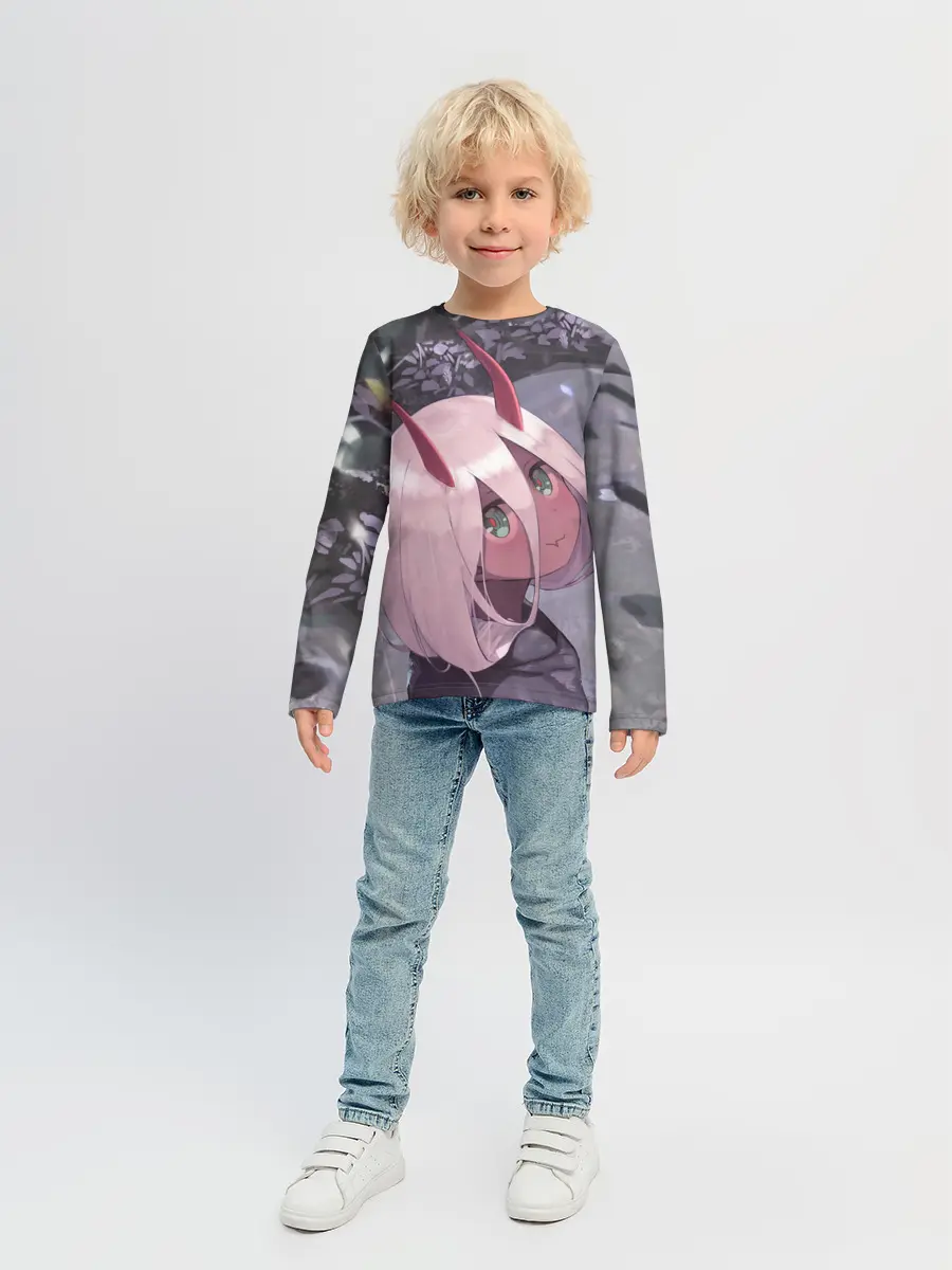 Детский лонгслив / Ноль два арт серый