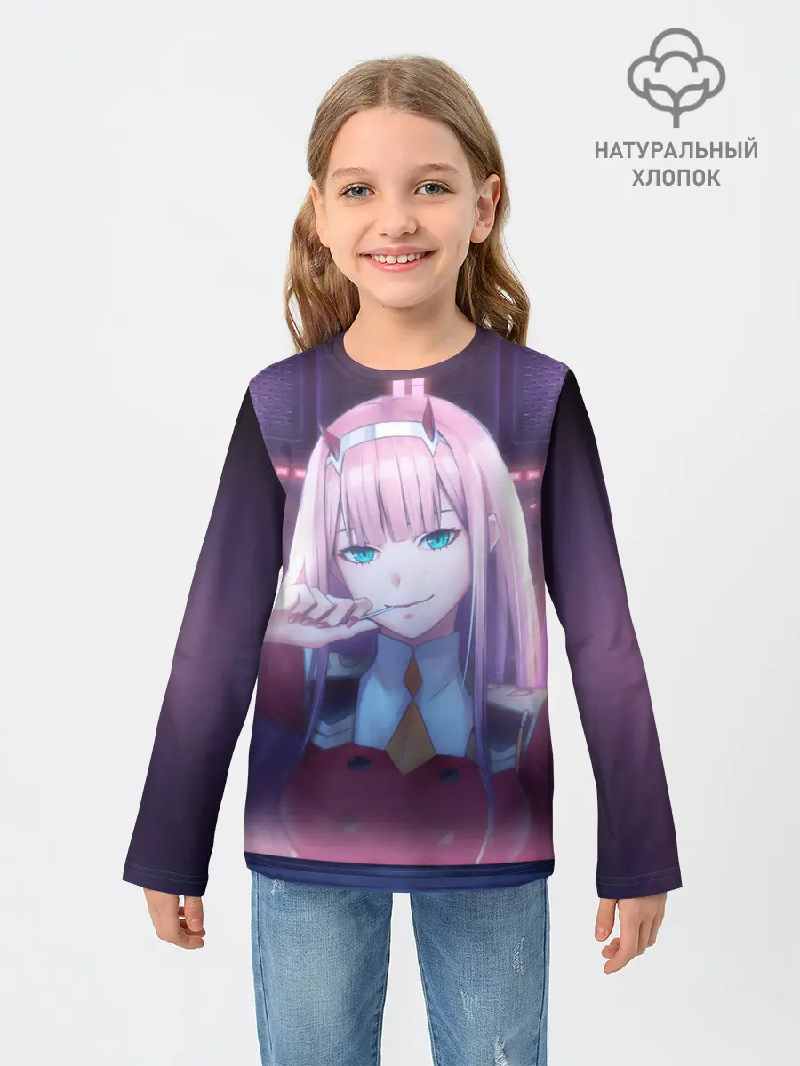 Детский лонгслив / Ноль два неон