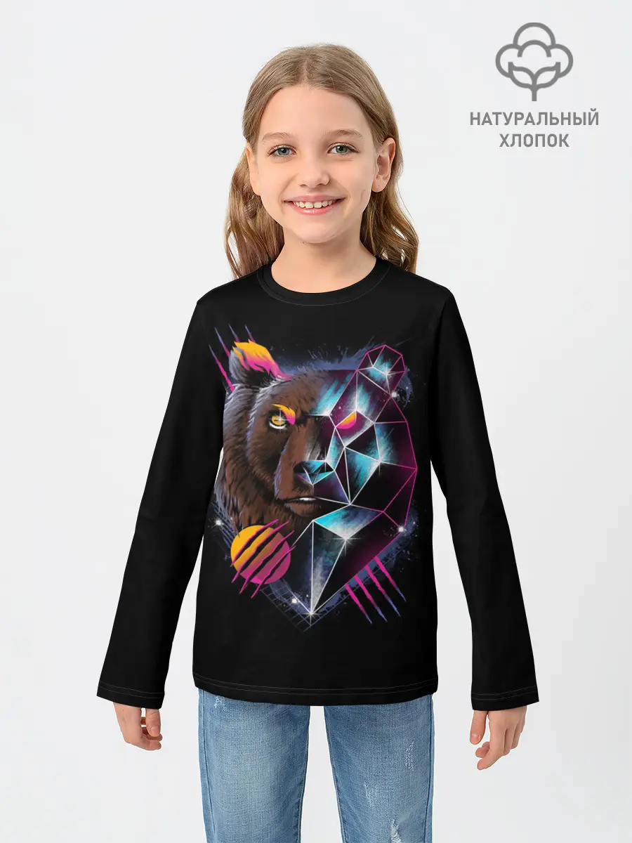 Детский лонгслив / RETRO CYBER BEAR