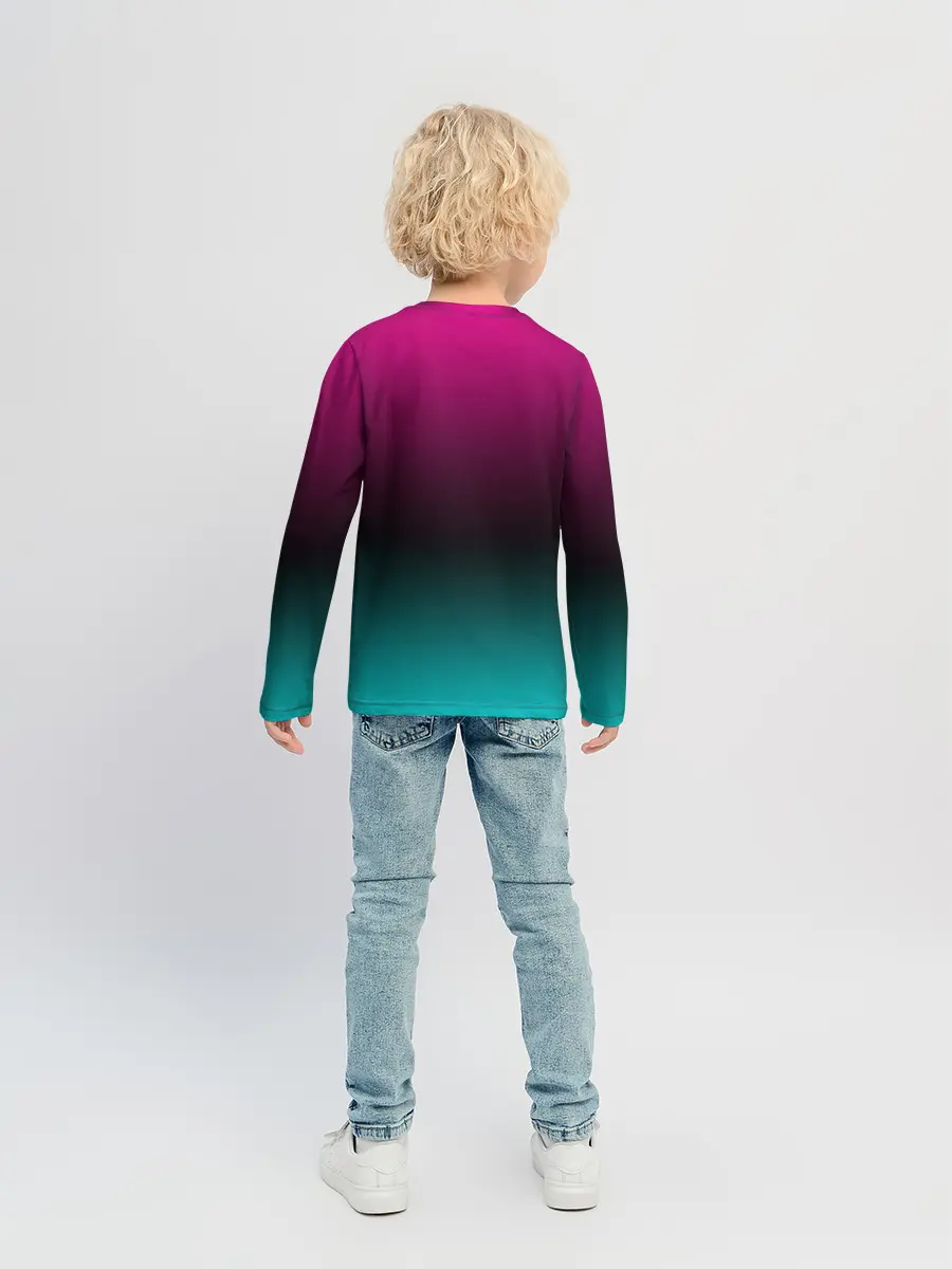 Детский лонгслив / RETRO CYBER BEAR NEON