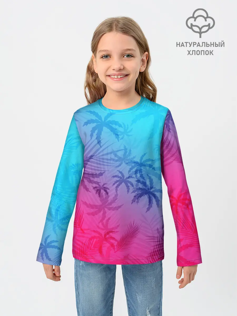 Детский лонгслив / НЕОНОВЫЕ ПАЛЬМЫ / NEON