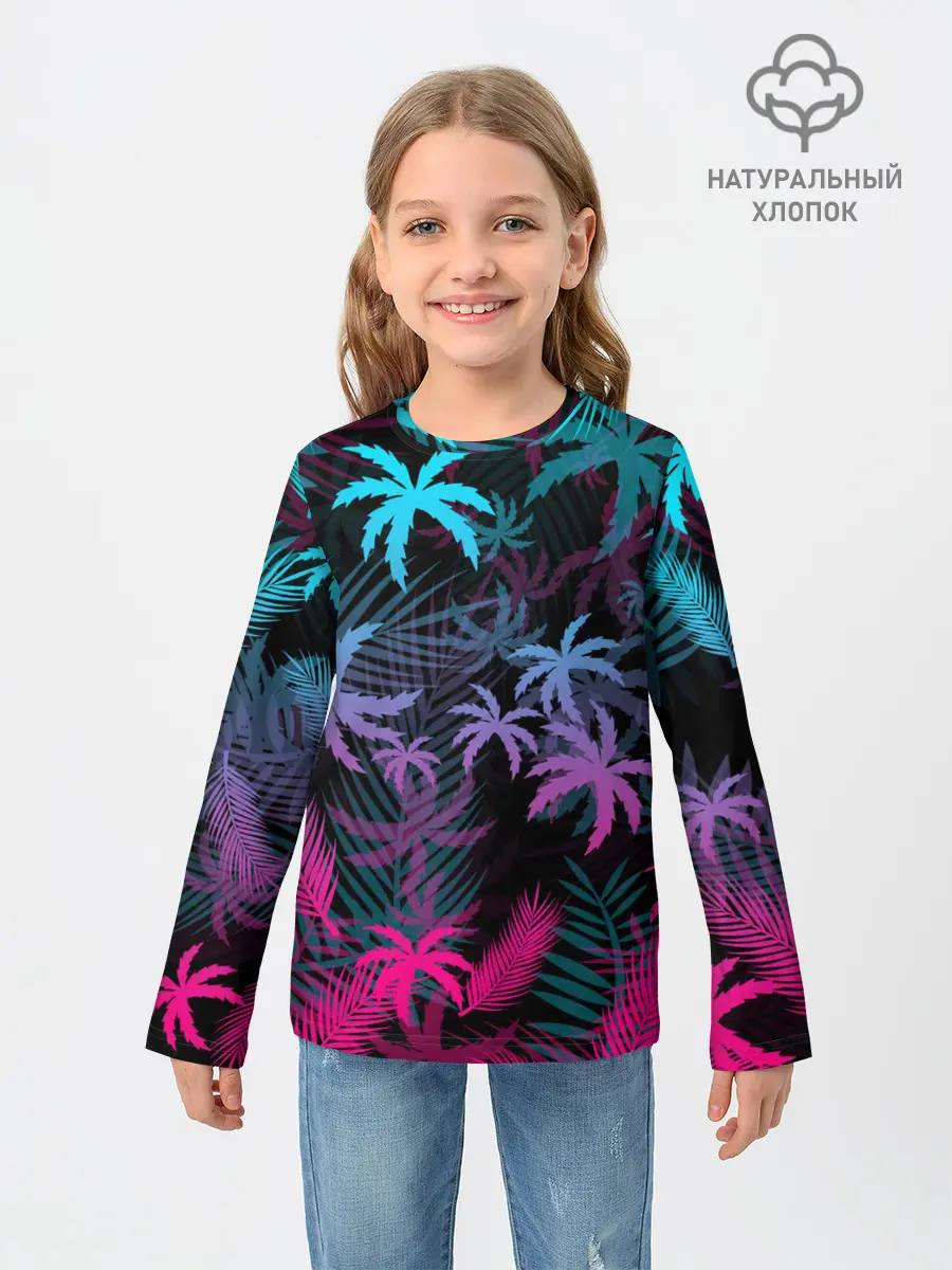 Детский лонгслив / НЕОНОВЫЕ ПАЛЬМЫ | NEON PALMS
