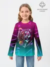 Детский лонгслив / RETRO CYBER BEAR NEON