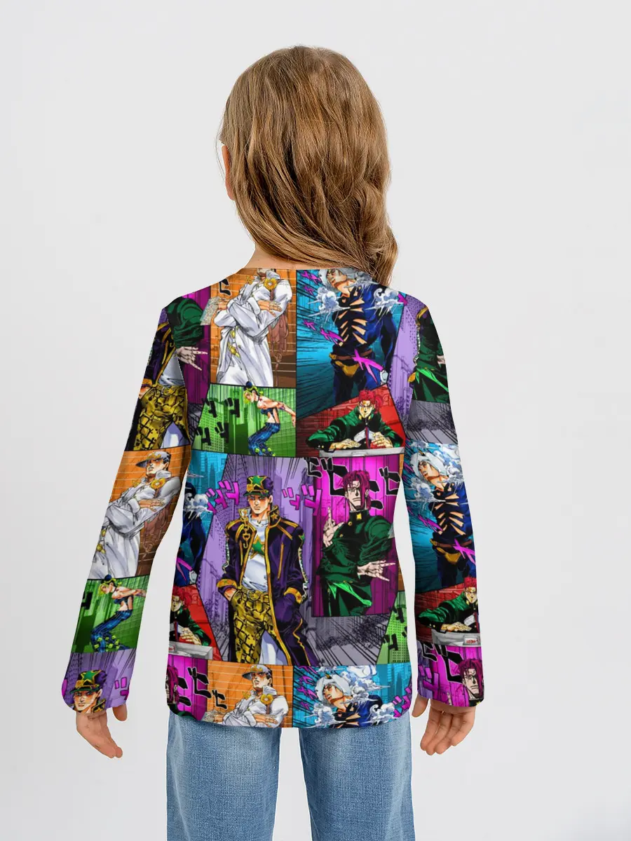 Детский лонгслив / Паттерн джоджо кира спидвагон