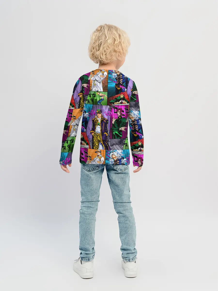 Детский лонгслив / Паттерн джоджо кира спидвагон