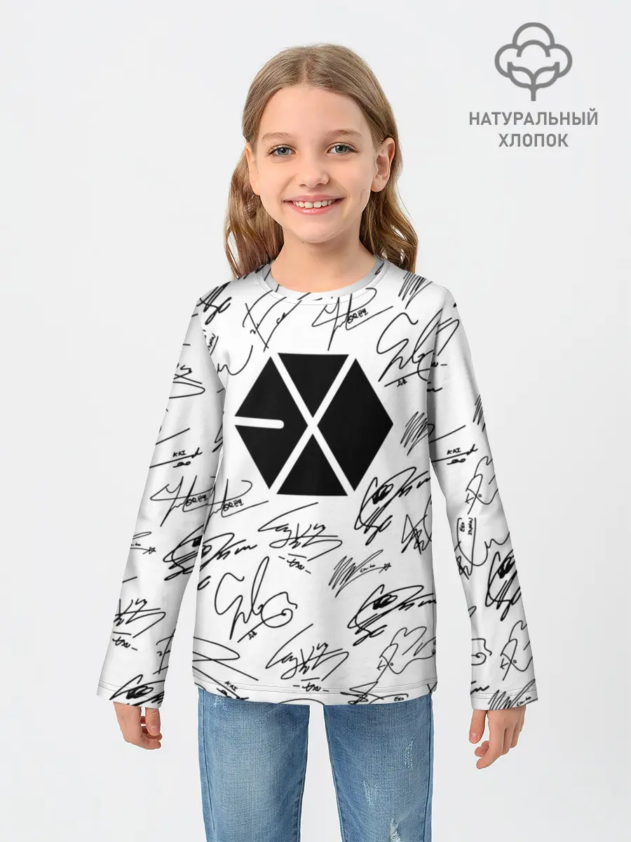 Детский лонгслив / EXO BAND АВТОГРАФЫ