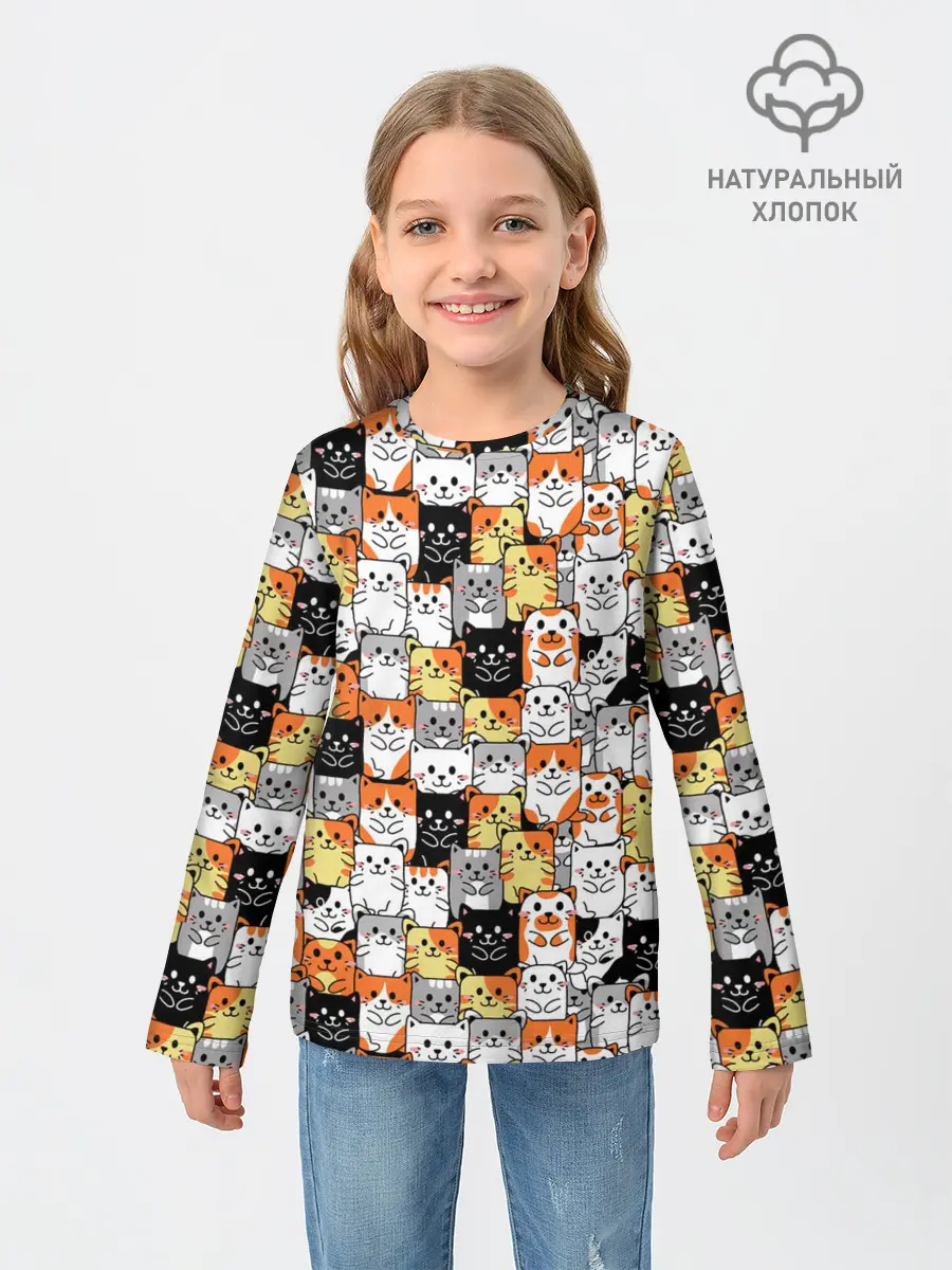 Детский лонгслив / Котики