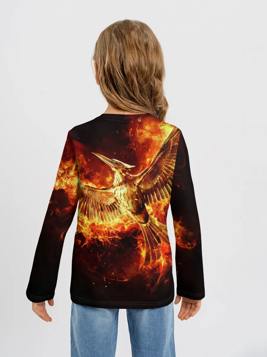 Детский лонгслив / Феникс в огне