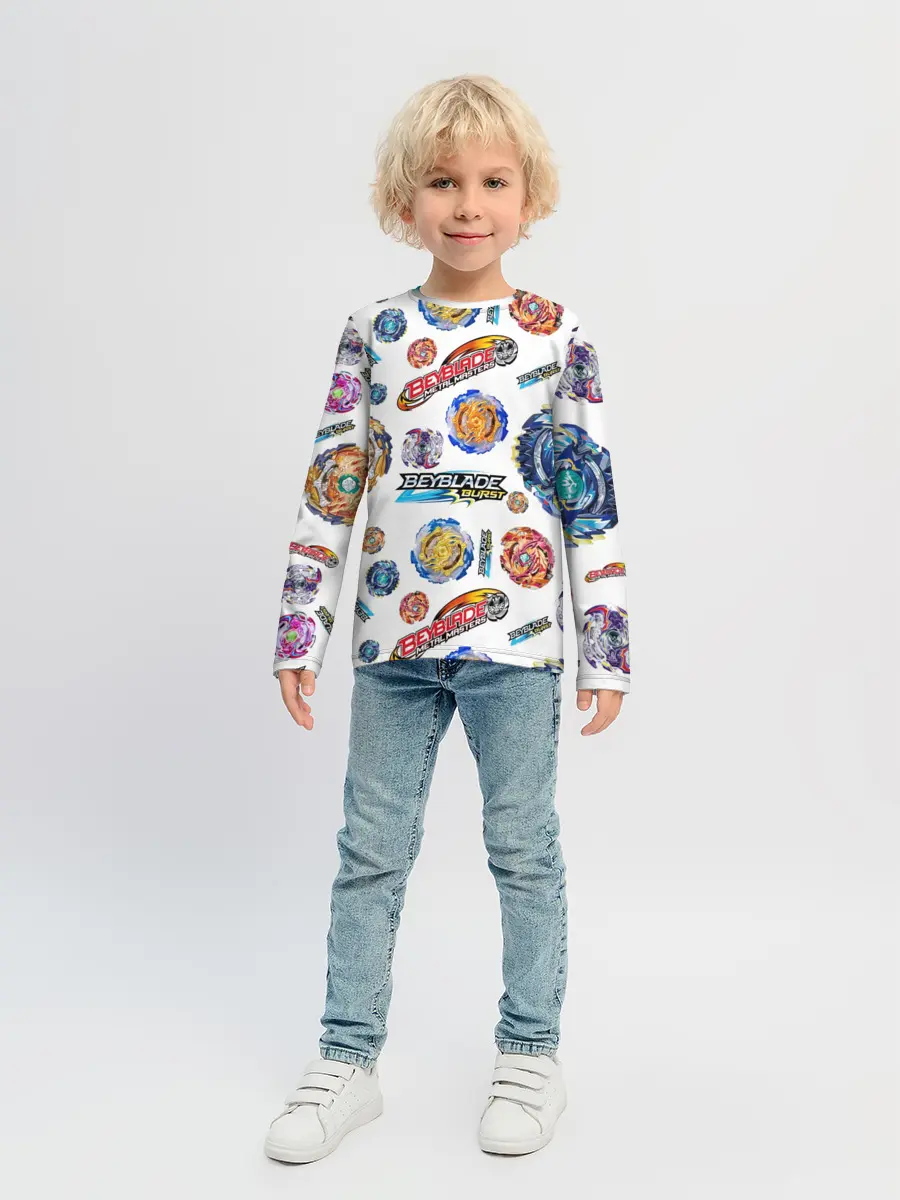 Детский лонгслив / Бейблэйд паттерн