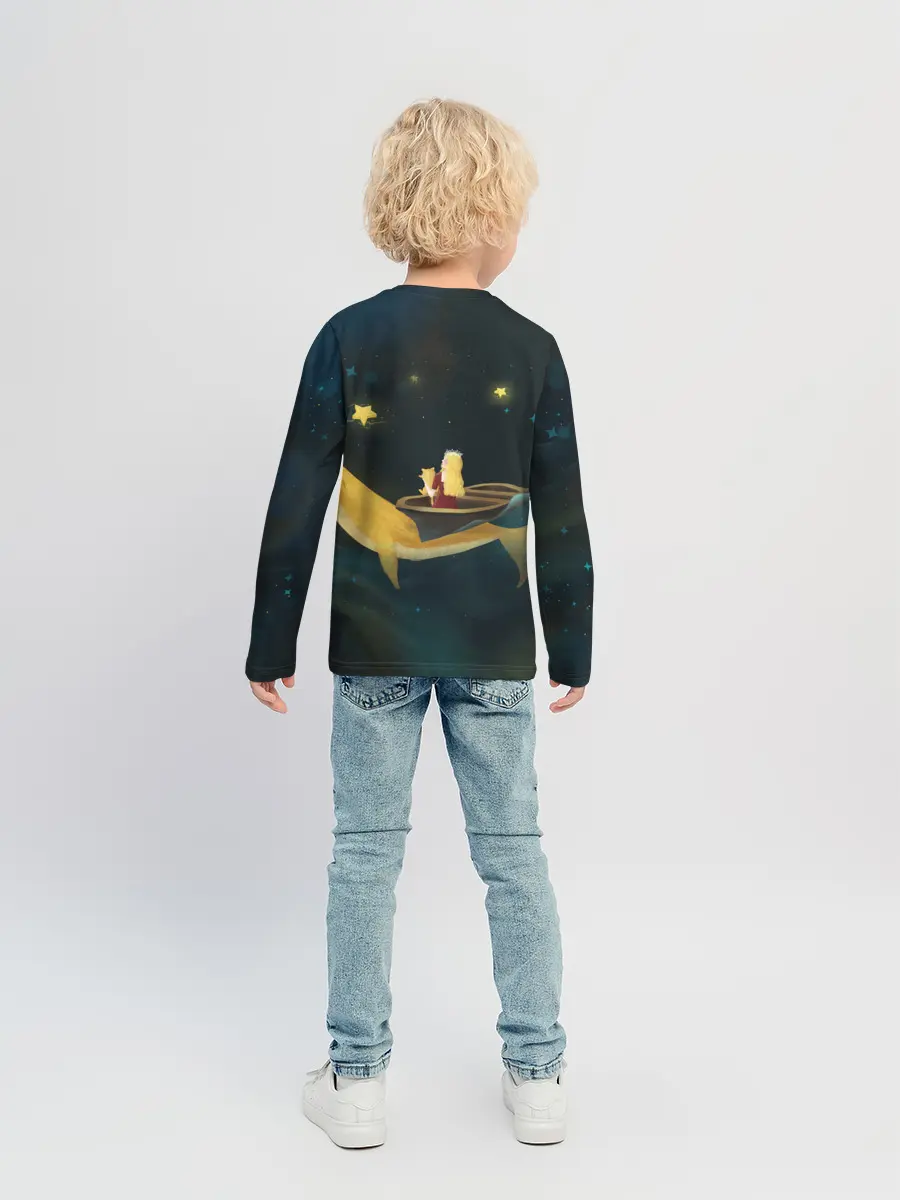 Детский лонгслив / Девушка и кит в облаках