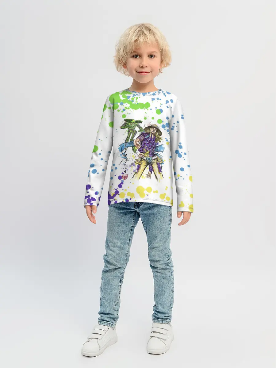 Детский лонгслив / Jojo зеленые пятна