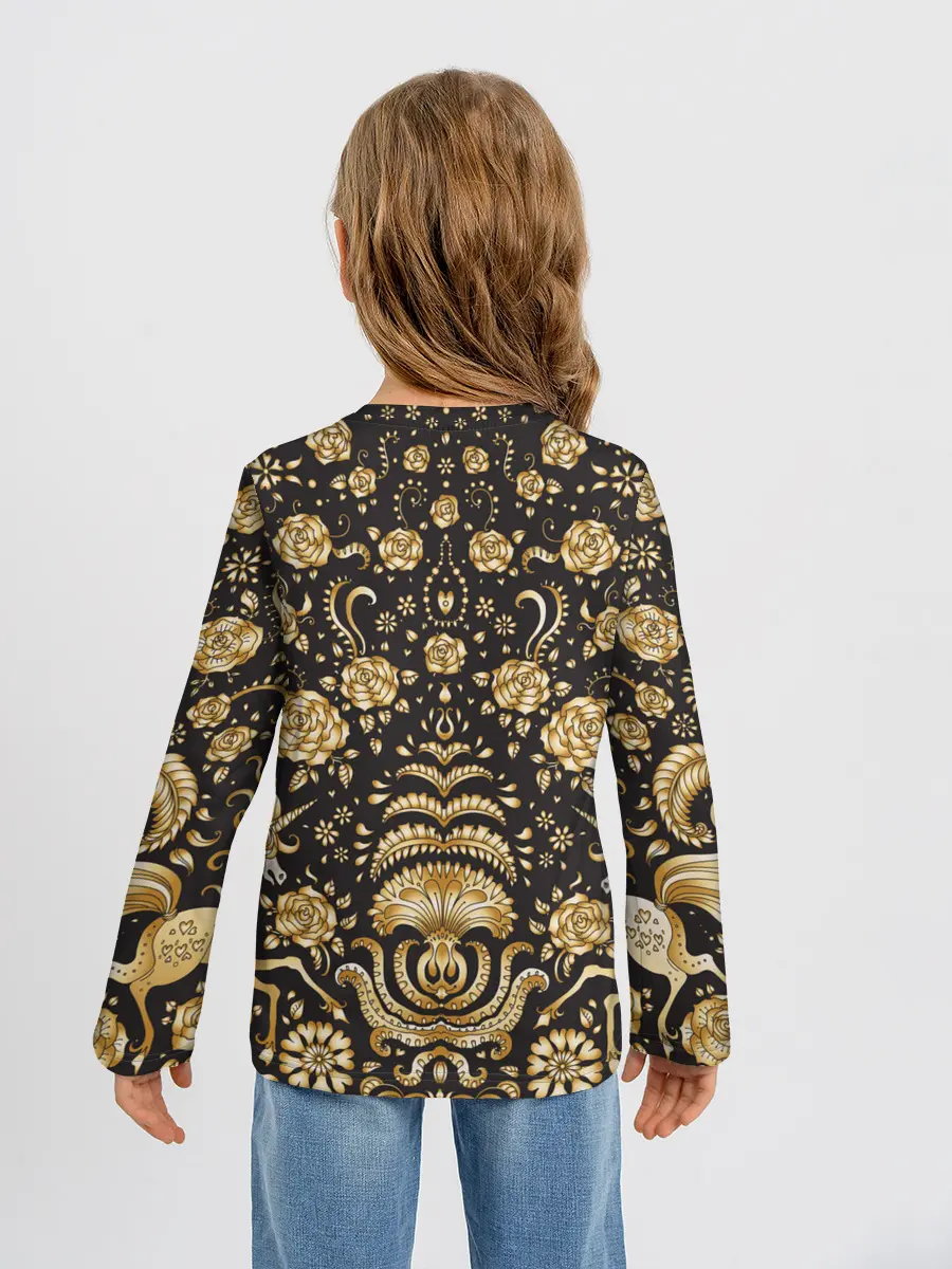 Детский лонгслив / Gold & Black