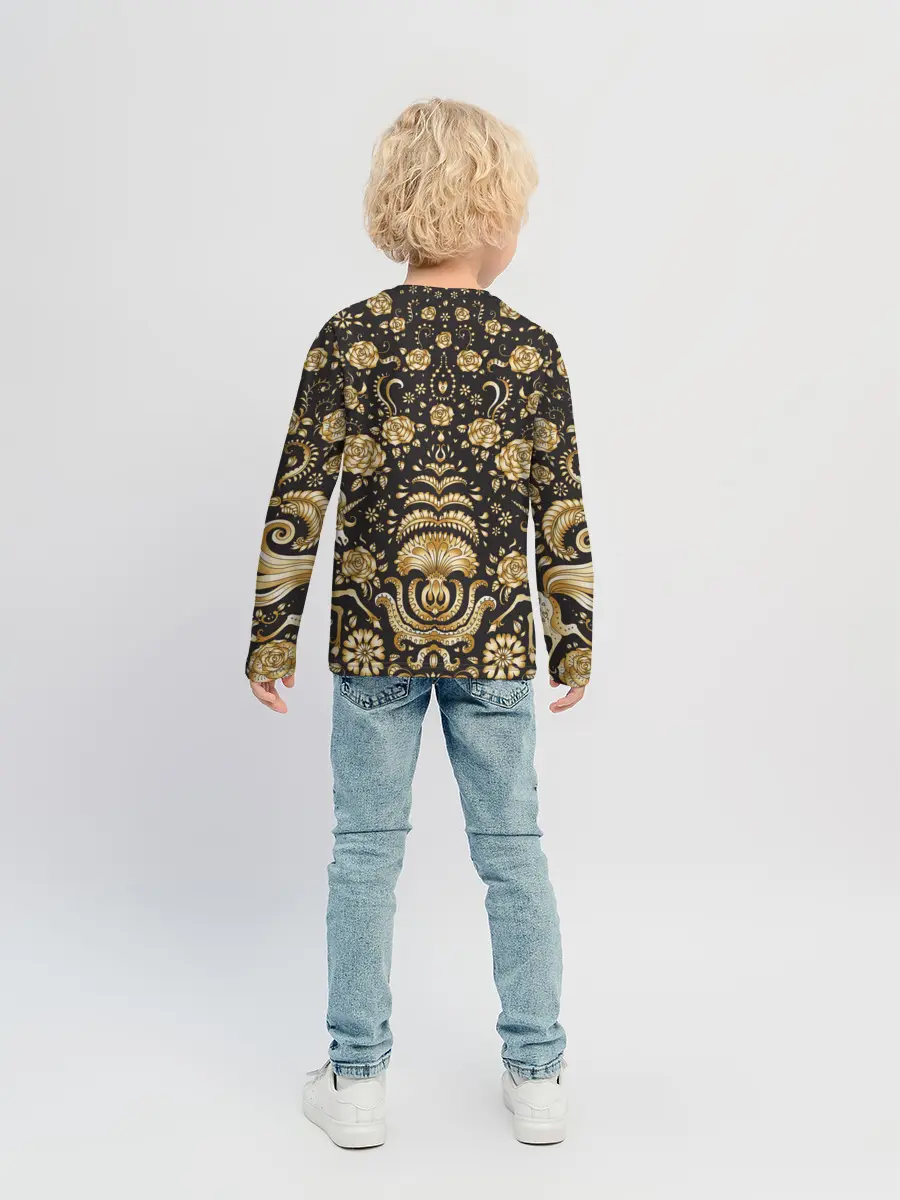 Детский лонгслив / Gold & Black