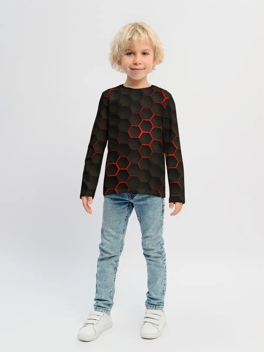 Детский лонгслив / 3D СОТЫ