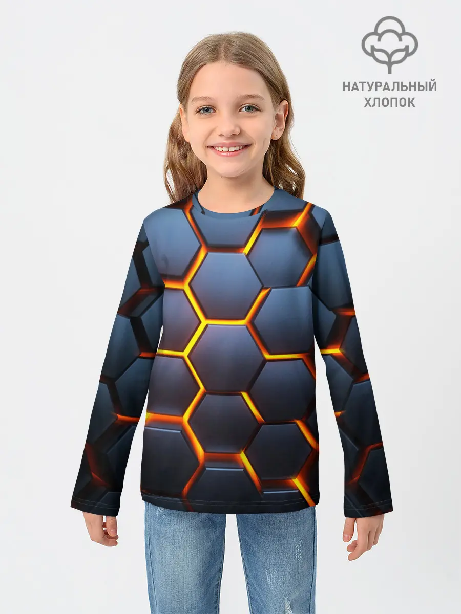 Детский лонгслив / 3D БРОНЬ