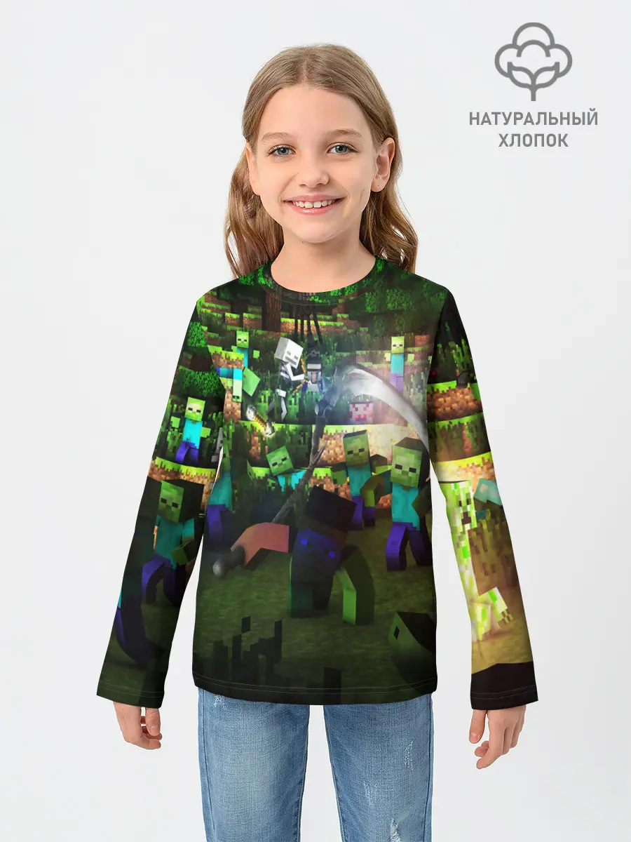 Детский лонгслив / MINECRAFT Creeper