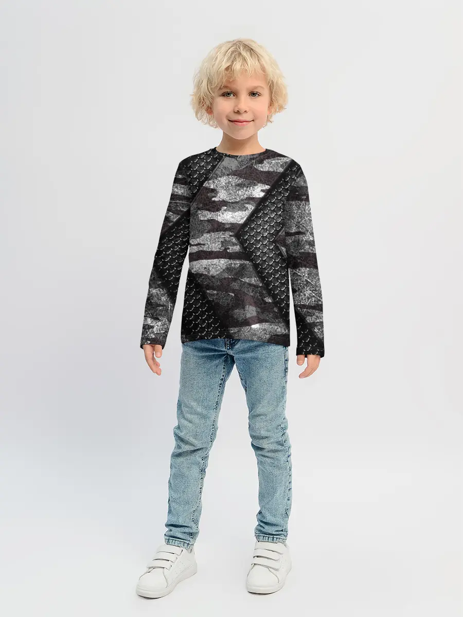 Детский лонгслив / Камуфляжная 3D броня