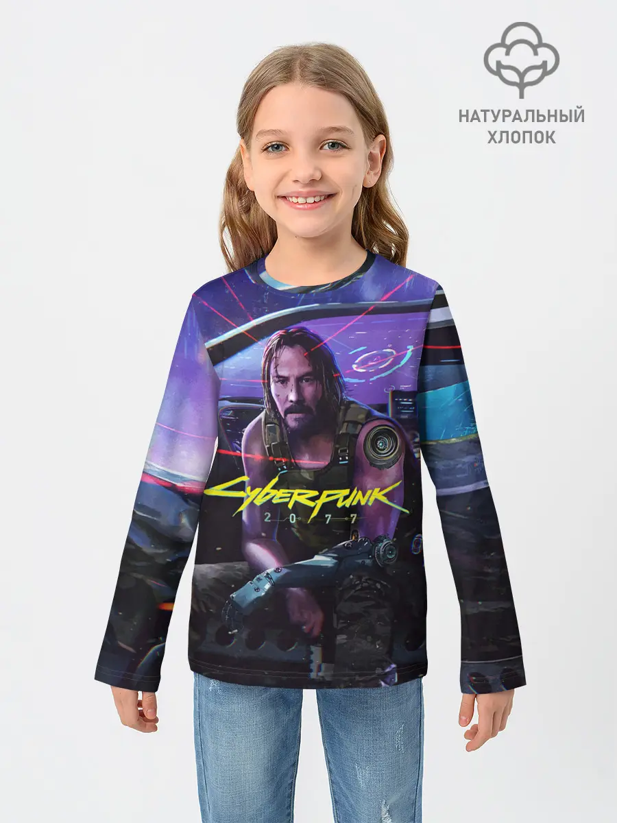 Детский лонгслив / CYBERPUNK 2077 - КИАНУ