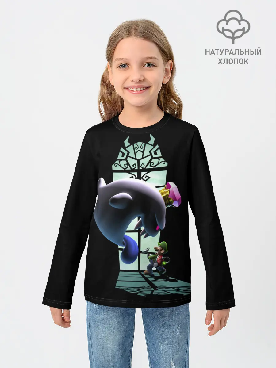 Детский лонгслив / Luigis Mansion