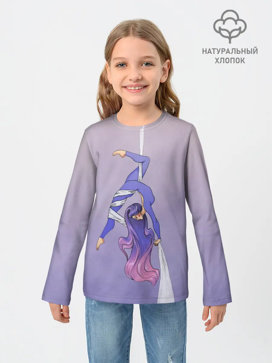 Детский лонгслив / Гимнастка на полотне