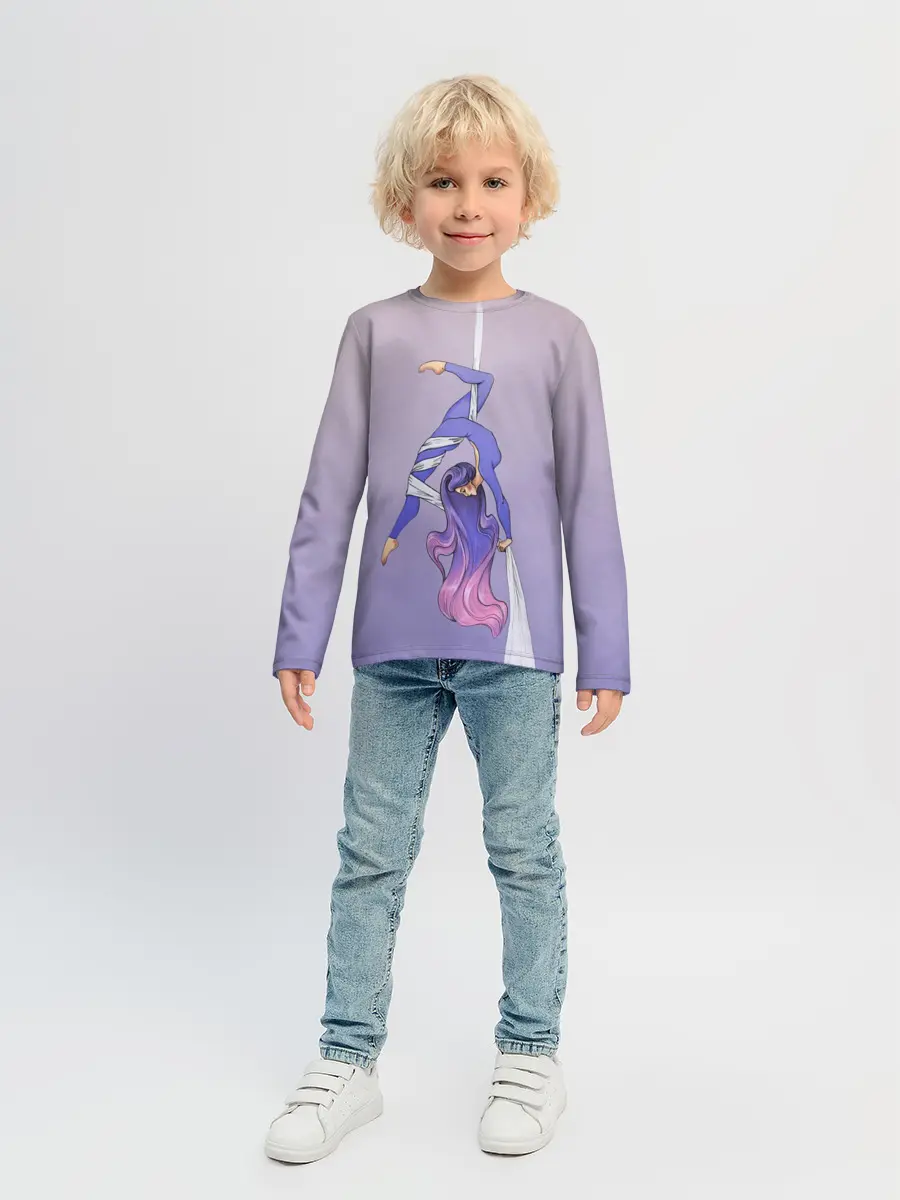 Детский лонгслив / Гимнастка на полотне