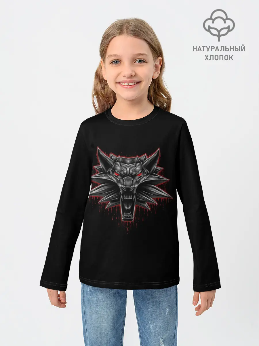 Детский лонгслив / Медальон Волка