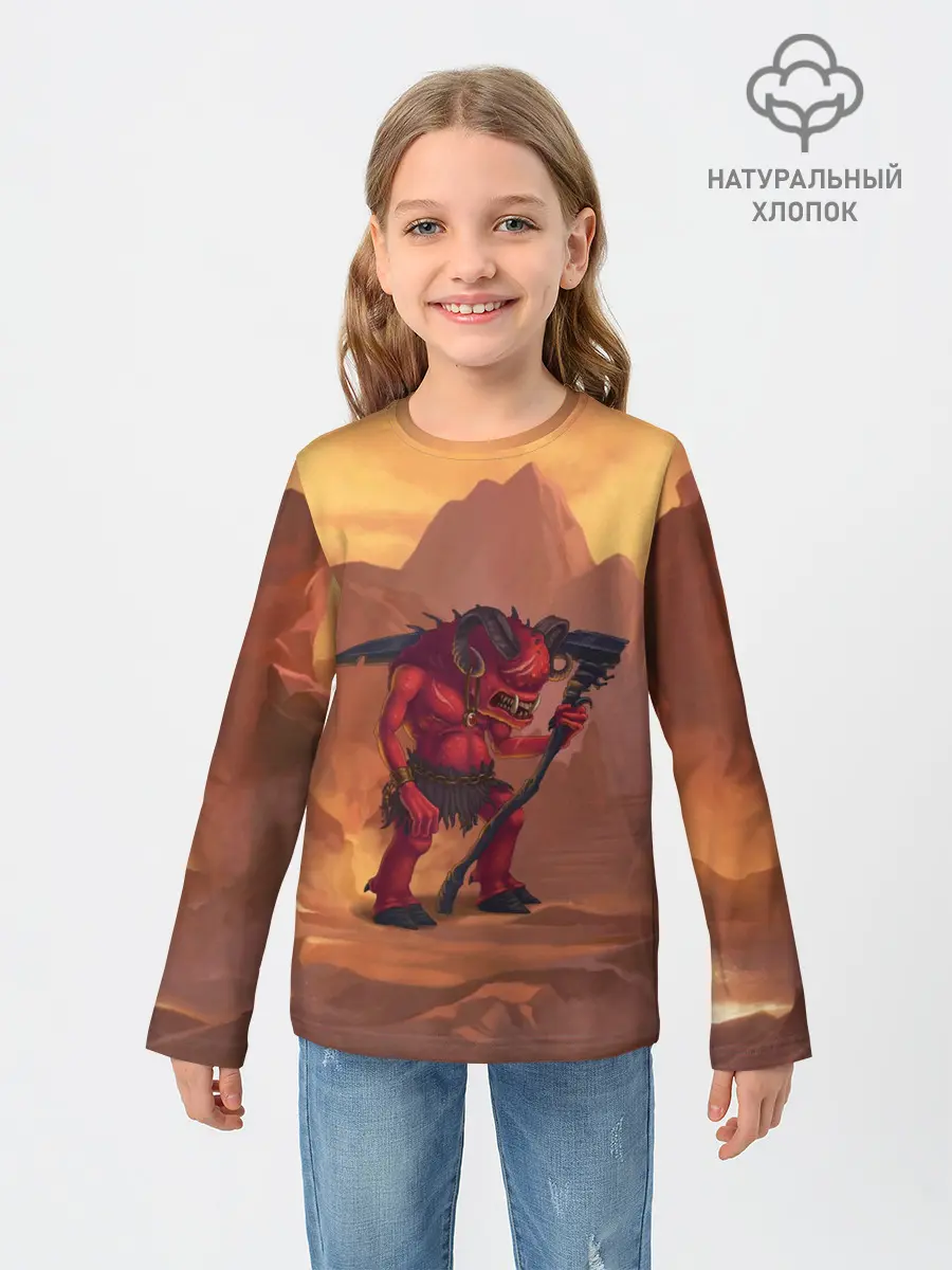 Детский лонгслив / Сэр Троглодит - Демон, инферно